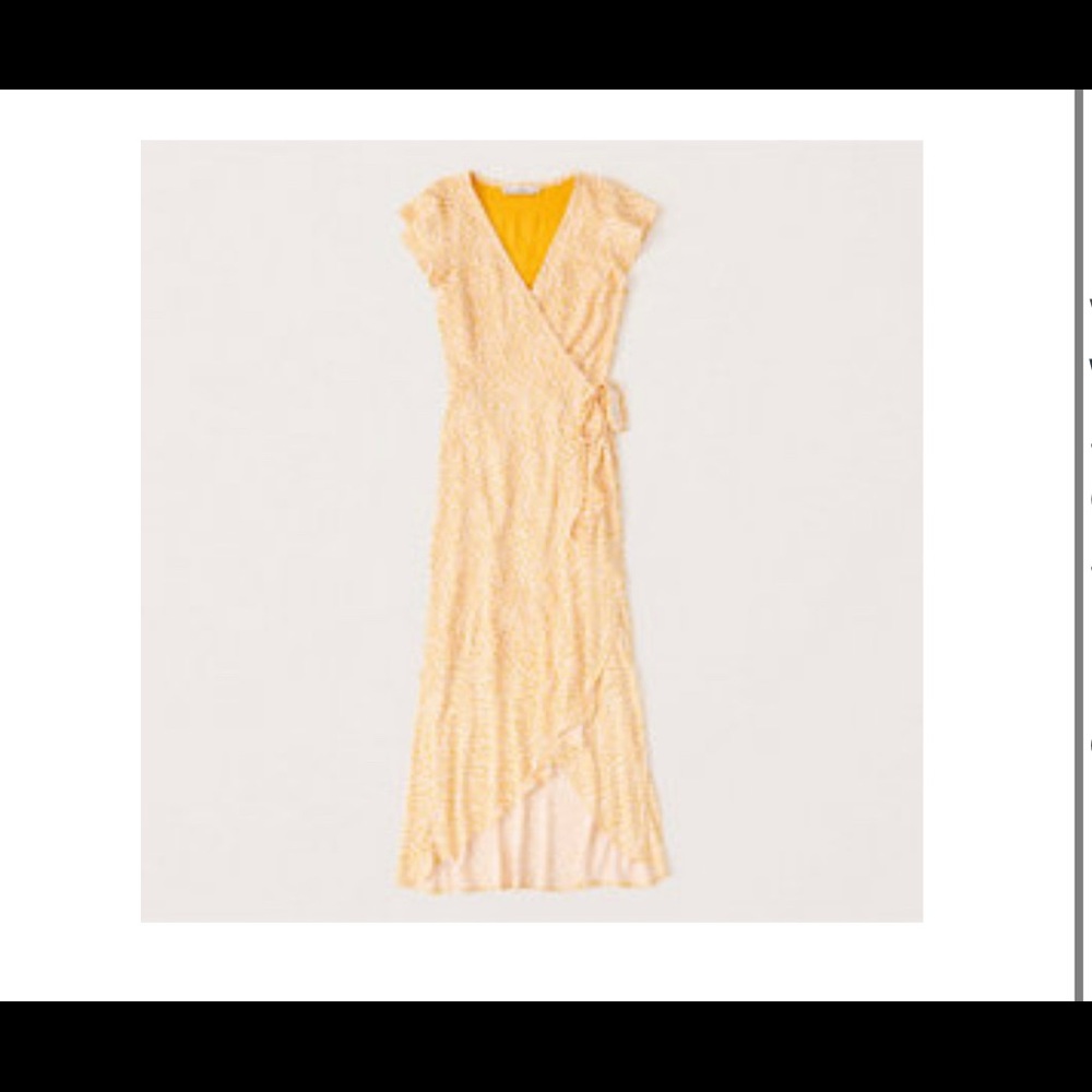 NWT yellow midi wrap dress